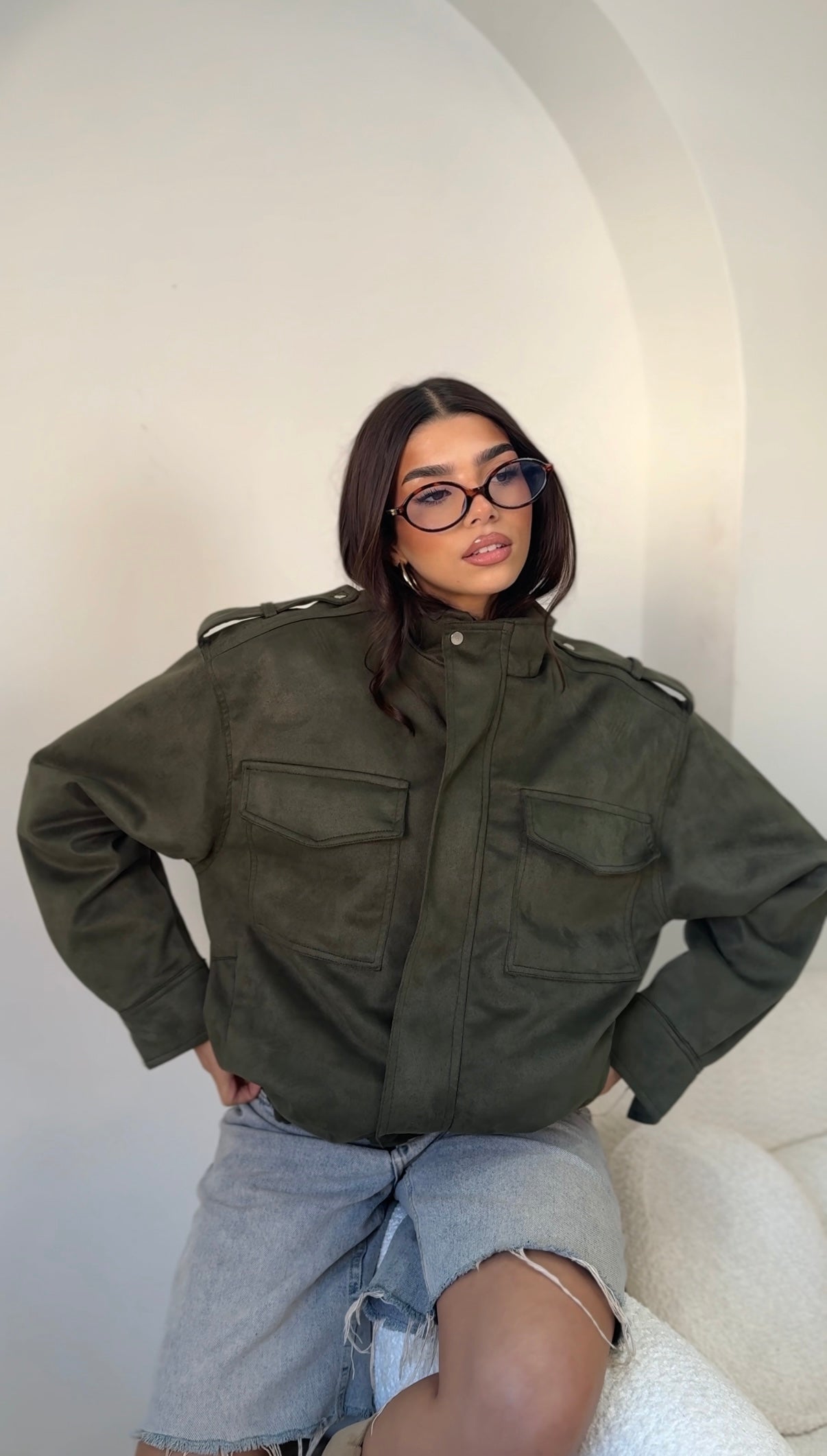 Olive Suede Jacket